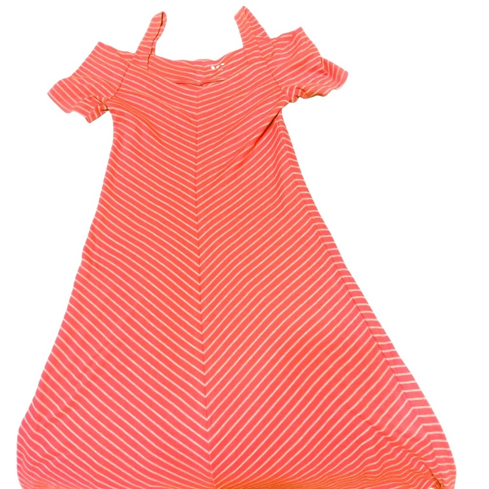 Striped Pink Off-Shoulder Dress